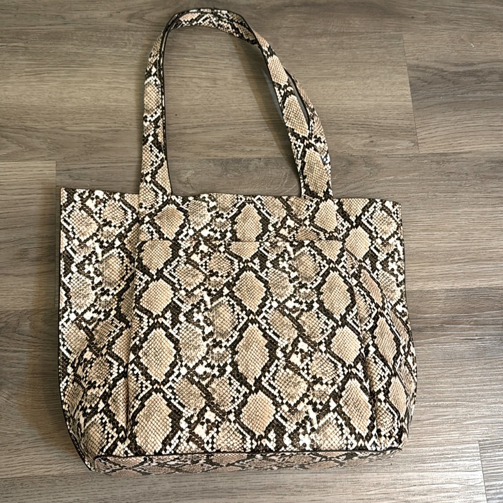 Worthington Faux Leather Tote Bag Snake Print